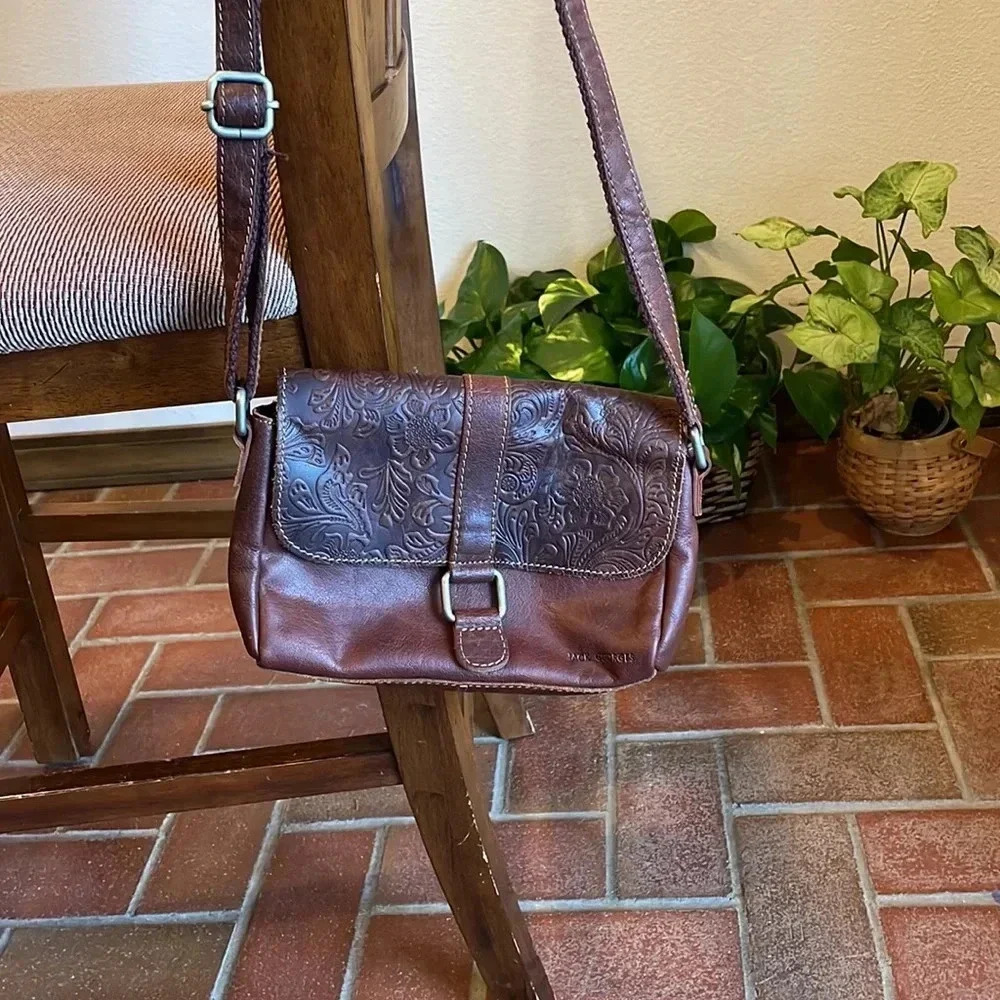 Jack George Voyager Brown Leather Saddle‎ Bag Crossbody Purse